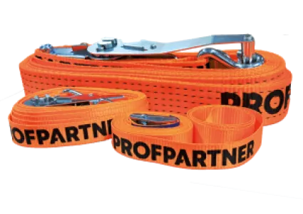 ProfPartner spanband 25 mm, oranje, ratel met haak, 0,8 T, 5 m