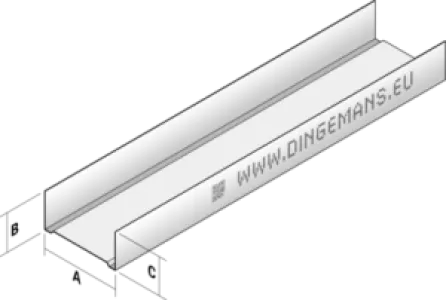 Metal Stud U 100 N wandprofiel - 4000 mm 