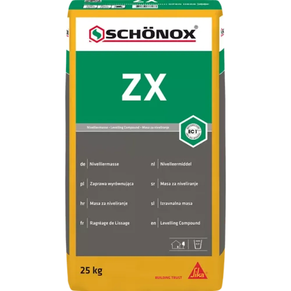 Schonox ZX egaliseer- en nivelleermassa 1 tot 10mm