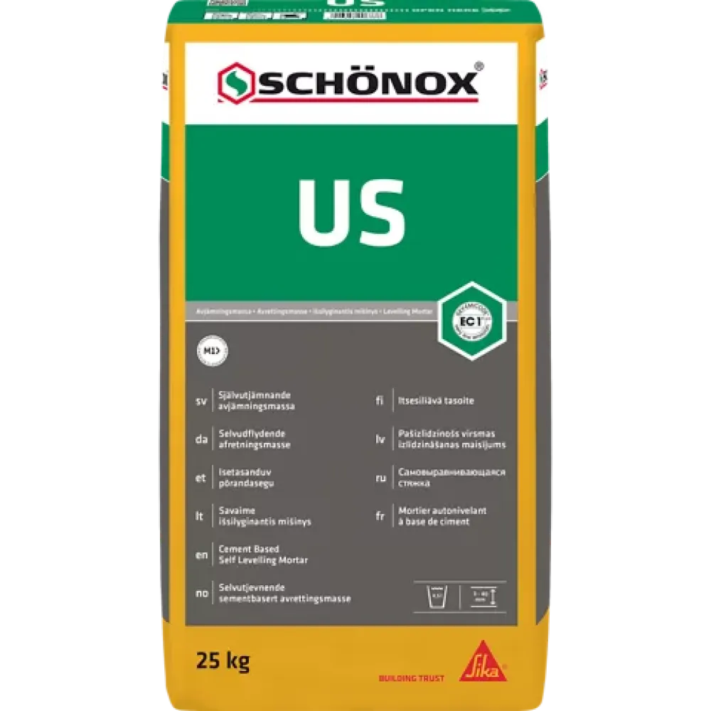 Schonox US egaliseer- en nivelleermassa 3 tot 50mm