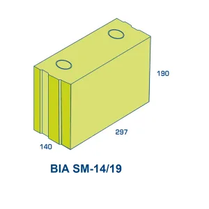 BIA Beton Stootvoegloos metselblok - 297x140x190 mm