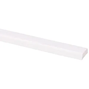 Koplat schuin grenen wit gegrond 12x34 mm 2700 mm