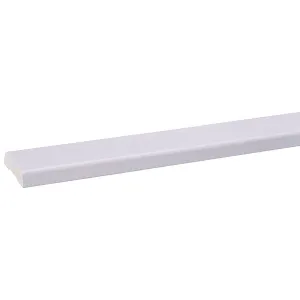 Koplat schuin grenen wit gegrond 12x45 mm 2700 mm