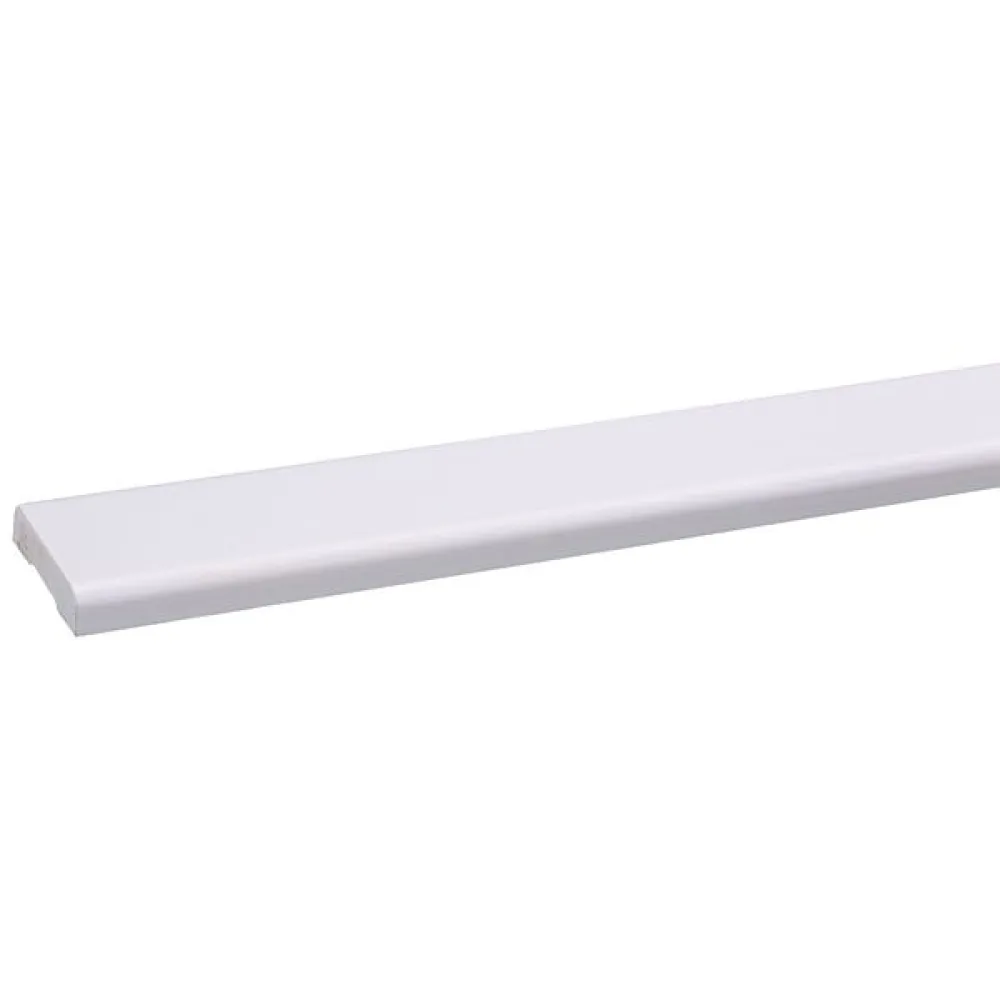 Koplat recht grenen wit gegrond 12x45 mm 2700 mm