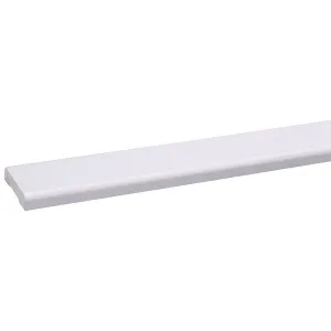 Koplat recht grenen wit gegrond 12x45 mm 2700 mm