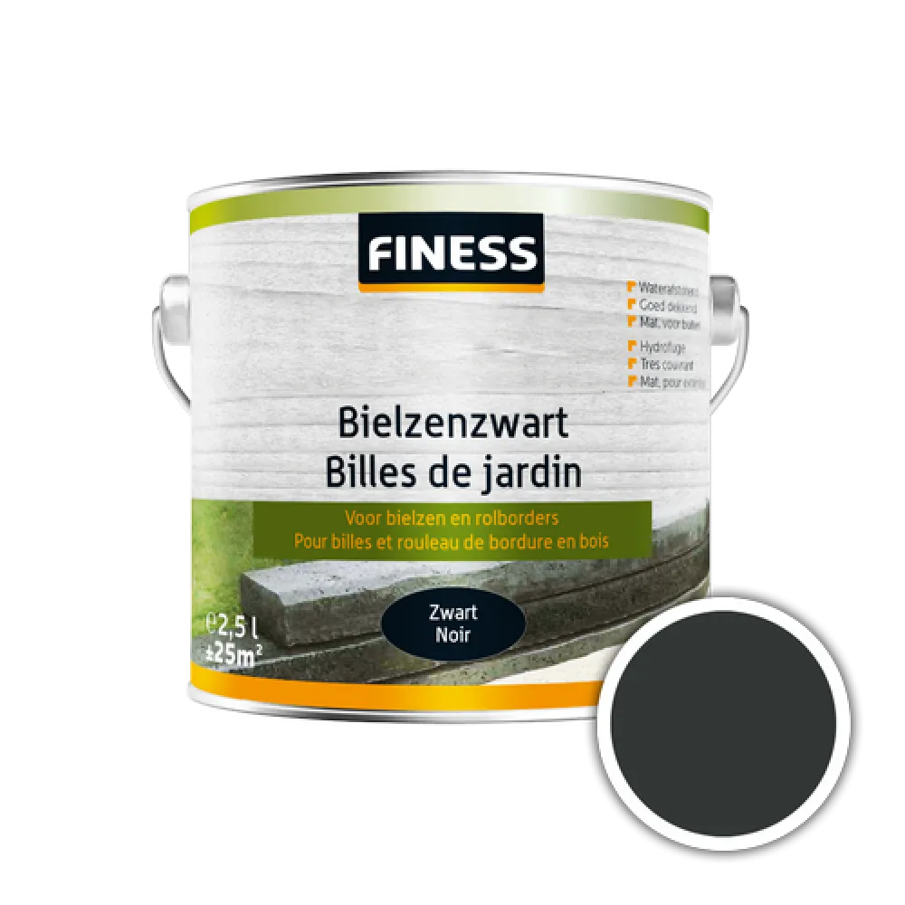 Finess Bielzenzwart zwart buiten - blik 2,5 ltr