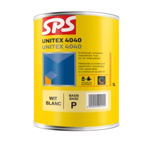 SPS Unitex 4040 mat wit basis P binnen/buiten - blik 1 ltr