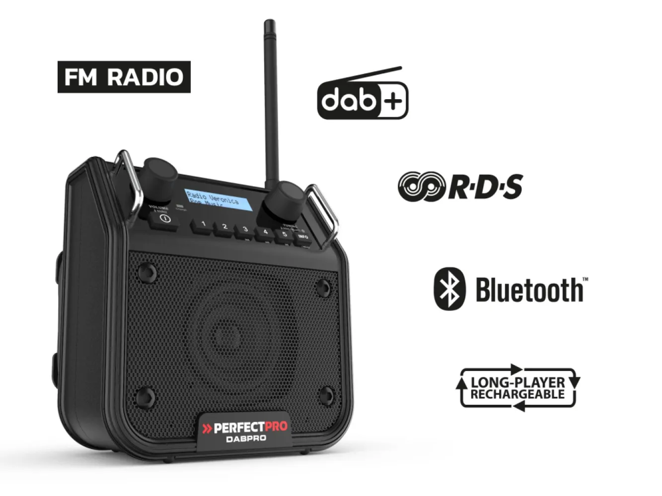 PerfectPro DABPRO Bouwradio DAB+ / FM / Bluetooth - IP54