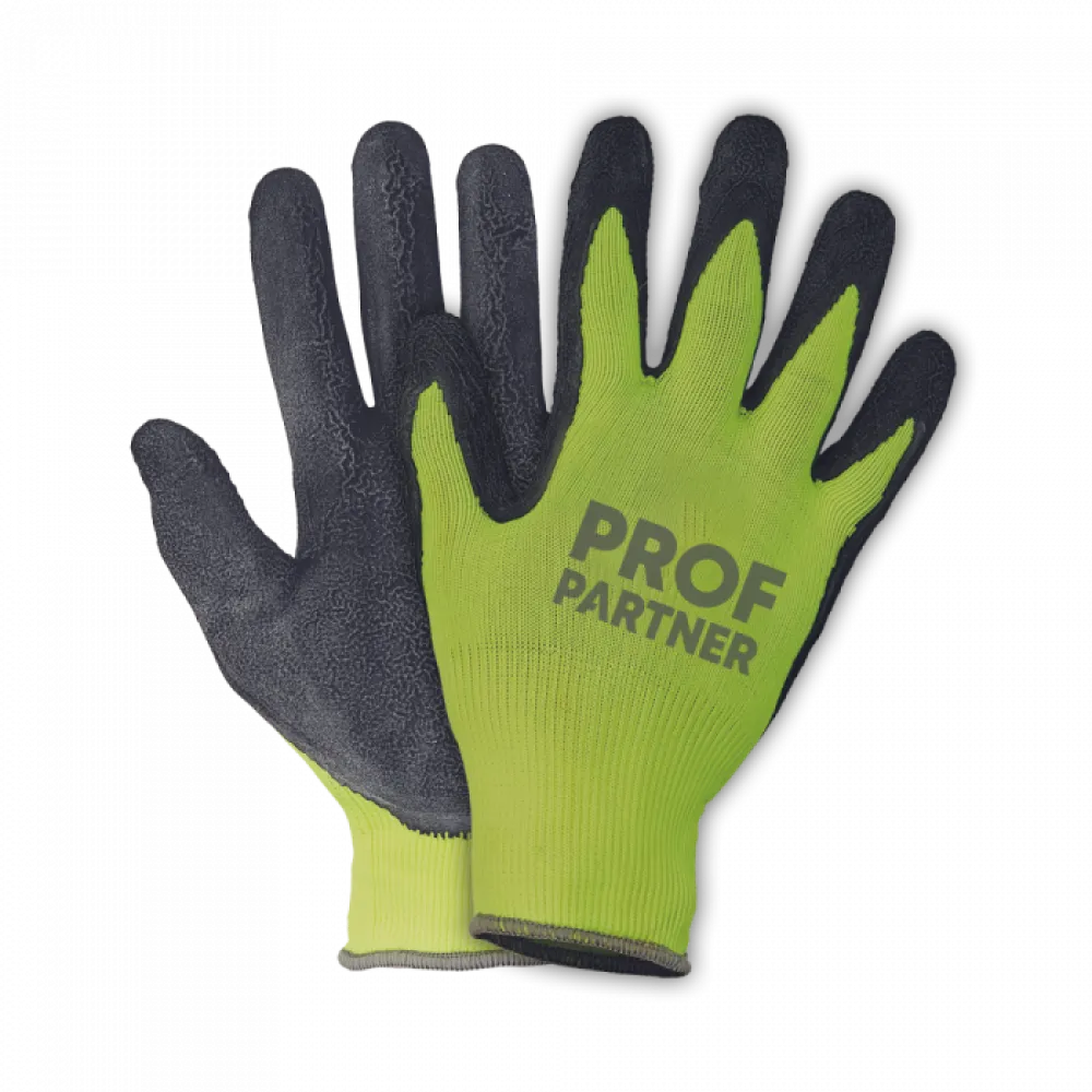 ProfPartner Bouw werkhandschoenen geel polyamide/latex