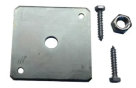 Plaatje voor betonpoer 105x105x6mm inclusief M16 moer - BET-02