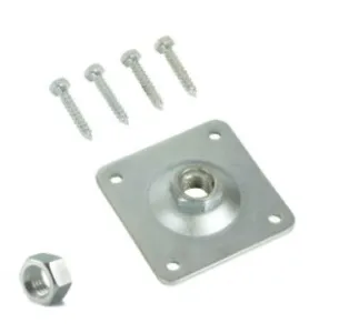 Plaatje voor betonpoer 105x105x5mm inclusief M16 moer vast - BET-17