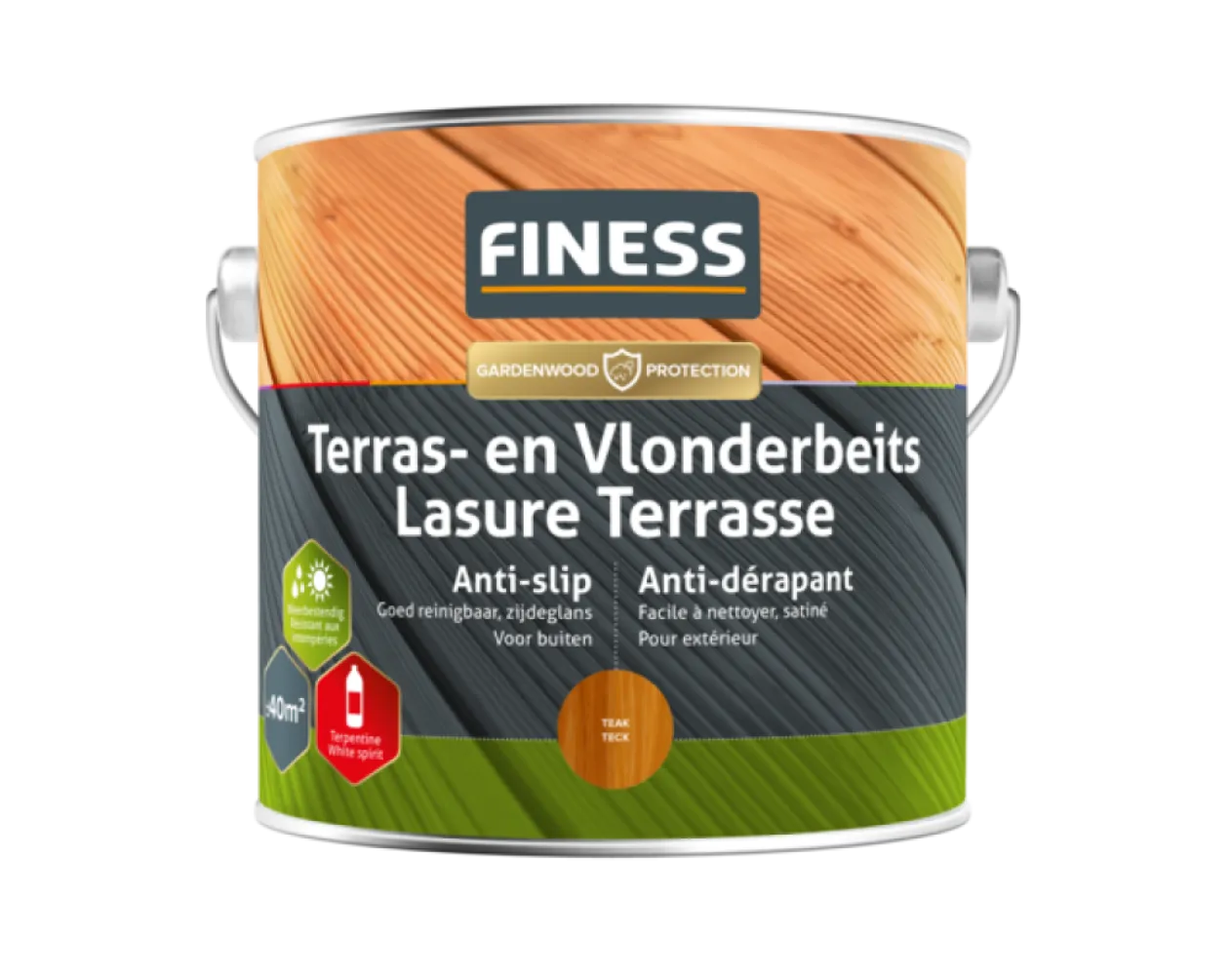 Finess Terras en vlonderbeits anti-slip - teak bu