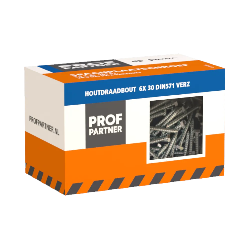 ProfPartner Houtdraadbout 16 x 80 mm Verzinkt