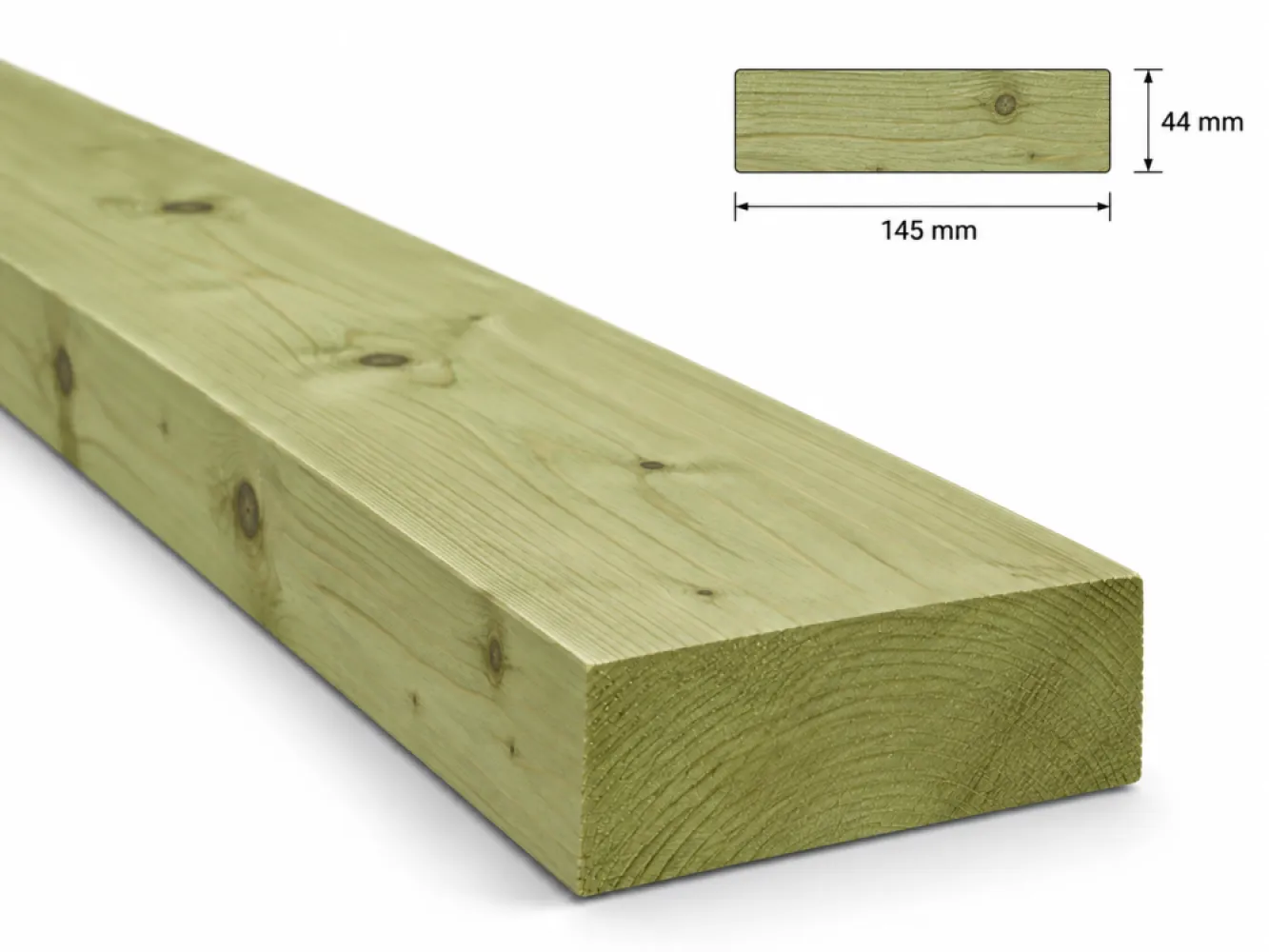 Vuren Noord Europees 44x145 (47x150) geïmpregneerd
