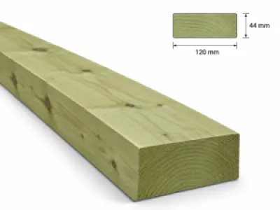 Vuren Noord Europees 44x120 (47x125) geïmpregneerd