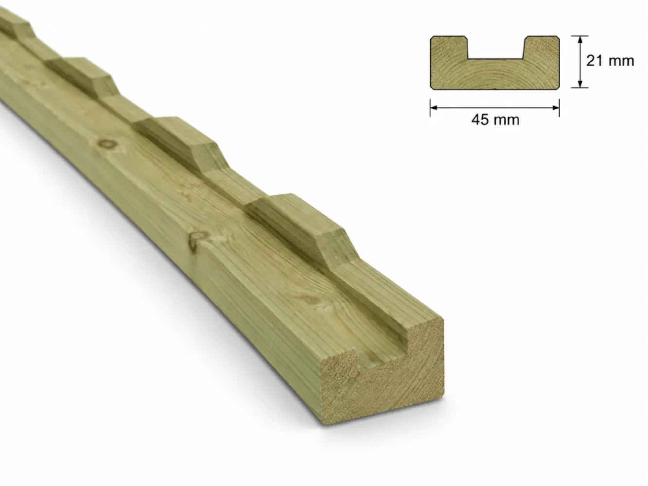 Vuren ventilatielat 21x45 geïmpregneerd