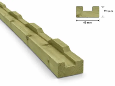 Vuren ventilatielat 28x45 geïmpregneerd - 4800 mm
