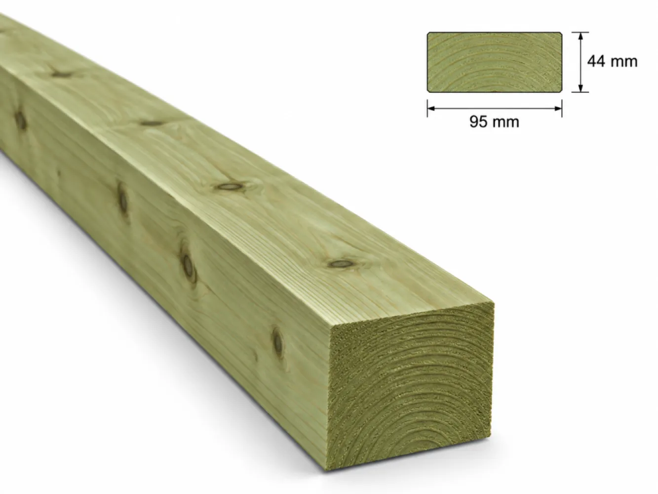 Vuren Noord Europees 44x95 (47x100) geïmpregneerd