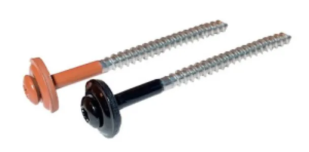 RVS schroeven TORX 65 mm met RVS-EPDM ring, zwart pak 100 st