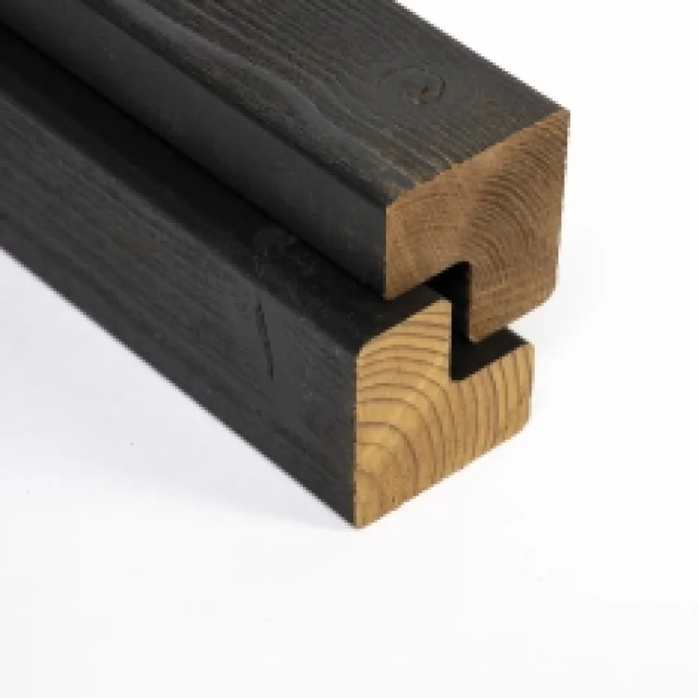 ModiWood Bi/Bu Hoek Zwart RAL 9005 4200x42x42 mm