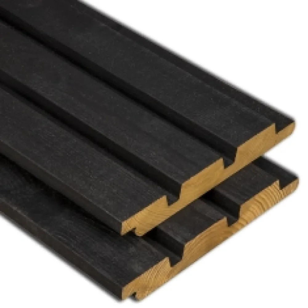 ModiWood Colours Triple Channel RAL 9005 4200x140x18 mm